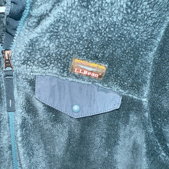 L.L.Bean Teal Hi-Pile Fleece Jacket - Picture 3 of 5
